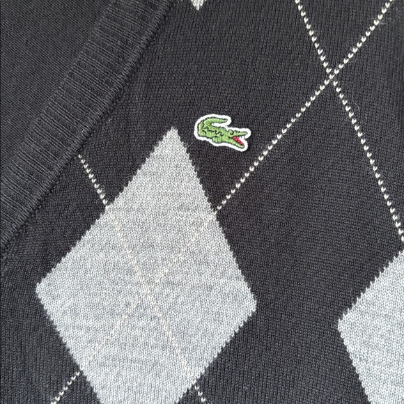 Lacoste argyle cardigan size 38 EU S-M in US please see the measurements - Picture 3 of 5